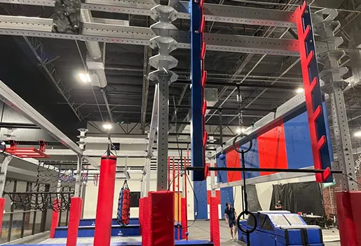 Ninja Gym diseñado e instalado por AG Ninja en Gold Medal Gymnastics